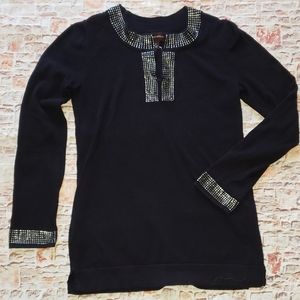 Sweater Black Crystal Bling Small